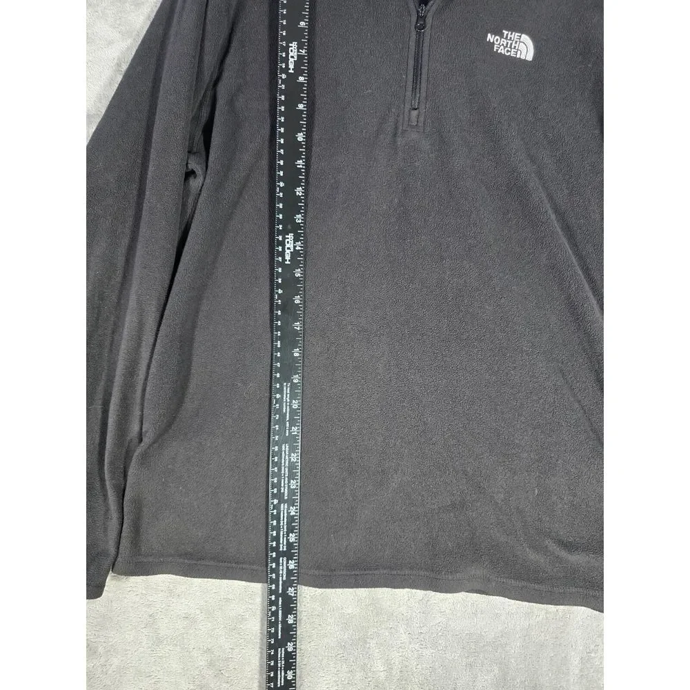 The North Face Pullover Mens Medium Fleece Long Sleeve Black Zip‎ Collared